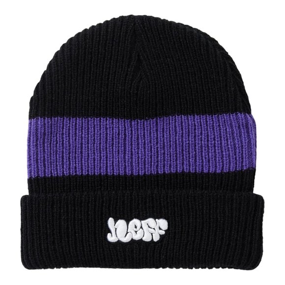 Neff Mens Neff Forever Fun Black & Purple Barge Cuff Beanie Hat New With Tags - Picture 1 of 4